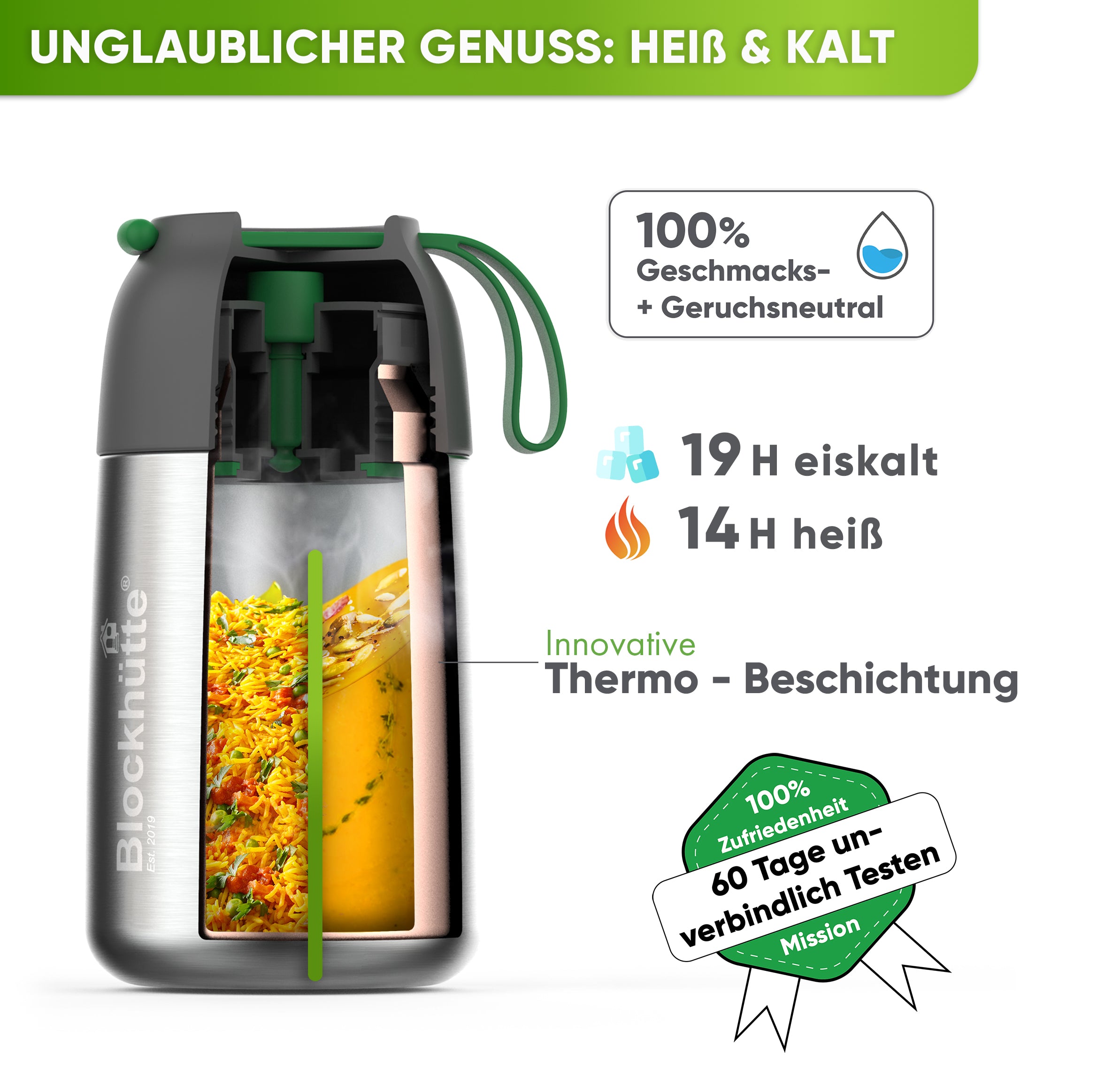 Blockhütte Edelstahl Thermobehälter mit Anti - Vakuum Stöpsel - Thermo Lunchbox Essen warmhalten - thermobecher babybrei henkelmann wärmebehälter für speisen thermobehälter babybrei thermos essensbehälter lunchbox thermo thermobehälter essen thermo lunchbehälter baby henkelmann speisebehälter thermo essensbehälter keetan thermobehälter warmhaltebox babynahrung wärmebehälter für essen henkelmann edelstahl