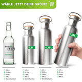 Premium Edelstahl Trinkflasche isoliert mit [GRATIS Bürste] - Blockhütte - thermoskanne edelstahl thermosflasche 1l thermos trinkflasche thermoflasche 1.l thermo trinkflasche thermo flaschen teekanne thermo sport trinkflasche sparrow trinkflasche outdoor trinkflasche nachhaltige trinkflasche metall trinkflasche isolierte trinkflasche isolierflasche kinder flasche edelstahl