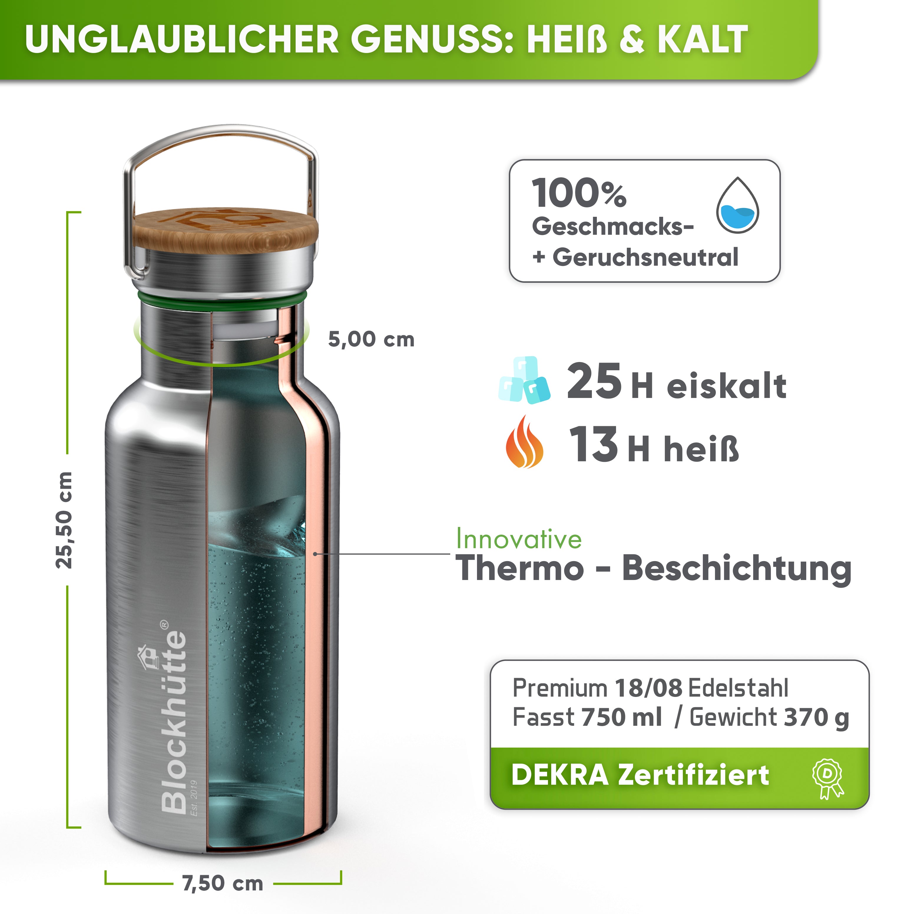 Abenteuer Bundle - Edelstahl Brotdose + Edelstahl Trinkflasche - Blockhütte