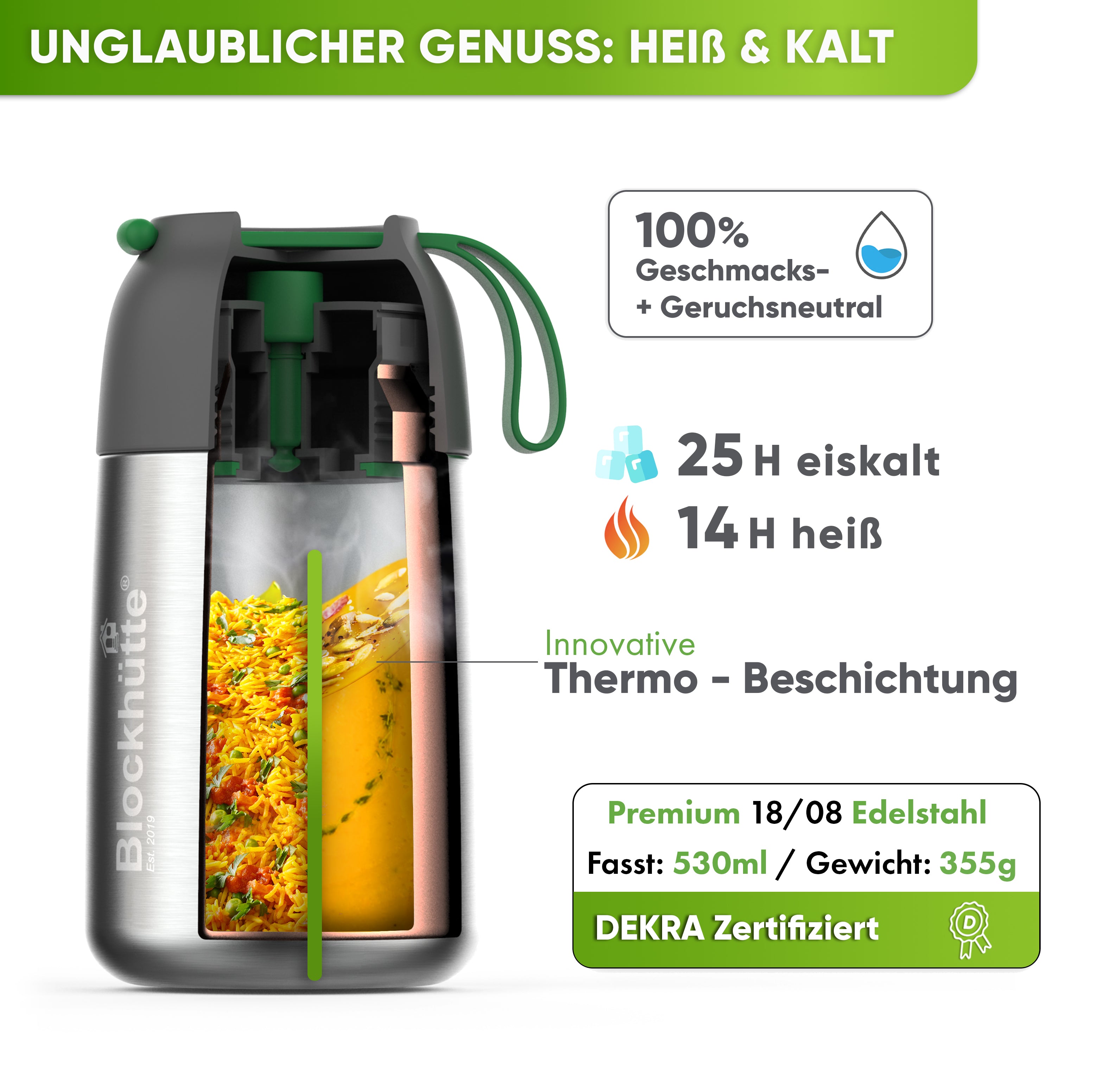 Individual Gravur für den Edelstahl Thermobehälter - Blockhütte - nachhaltiges Geschenk Geburtstag Kinder