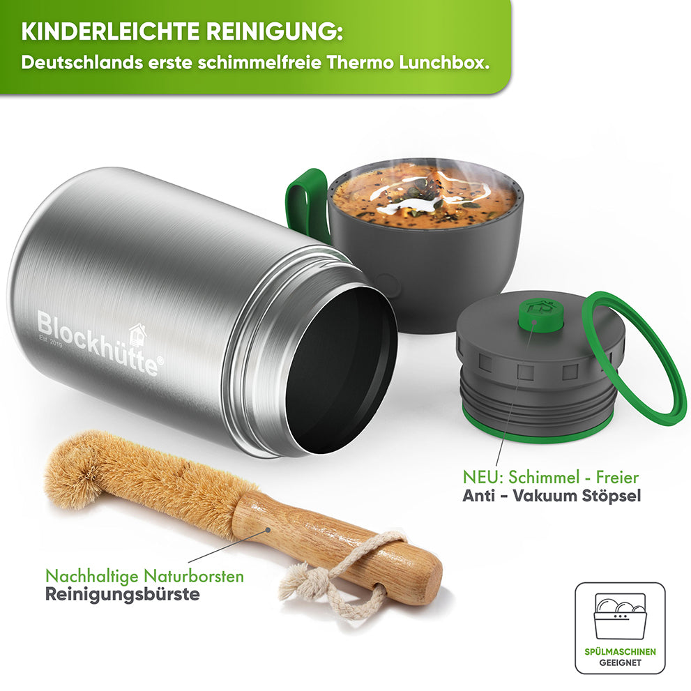 Individual Gravur für den Edelstahl Thermobehälter - Blockhütte - Geschenk für Erwachsene